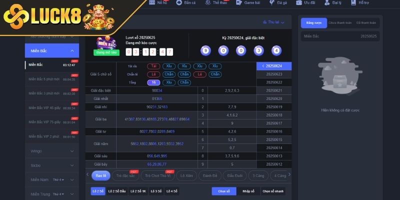 Giới thiệu tổng quan về sảnh Xổ Số & Lô Đề LUCK8